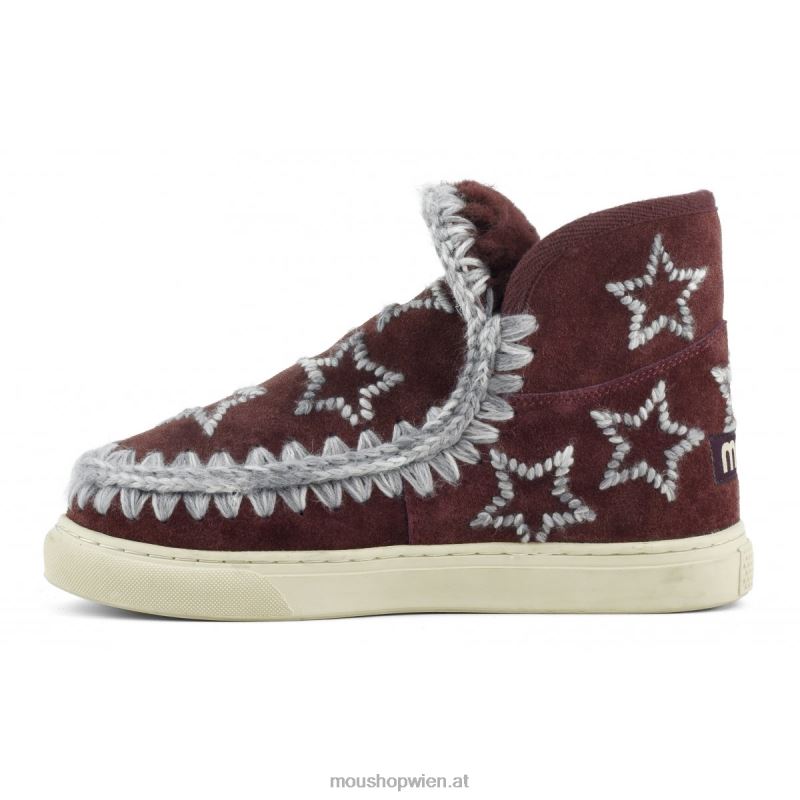 Frauen Eskimo-Sneaker aus Wolle mit Sternenstickerei Mou P660X644 neues Porto
