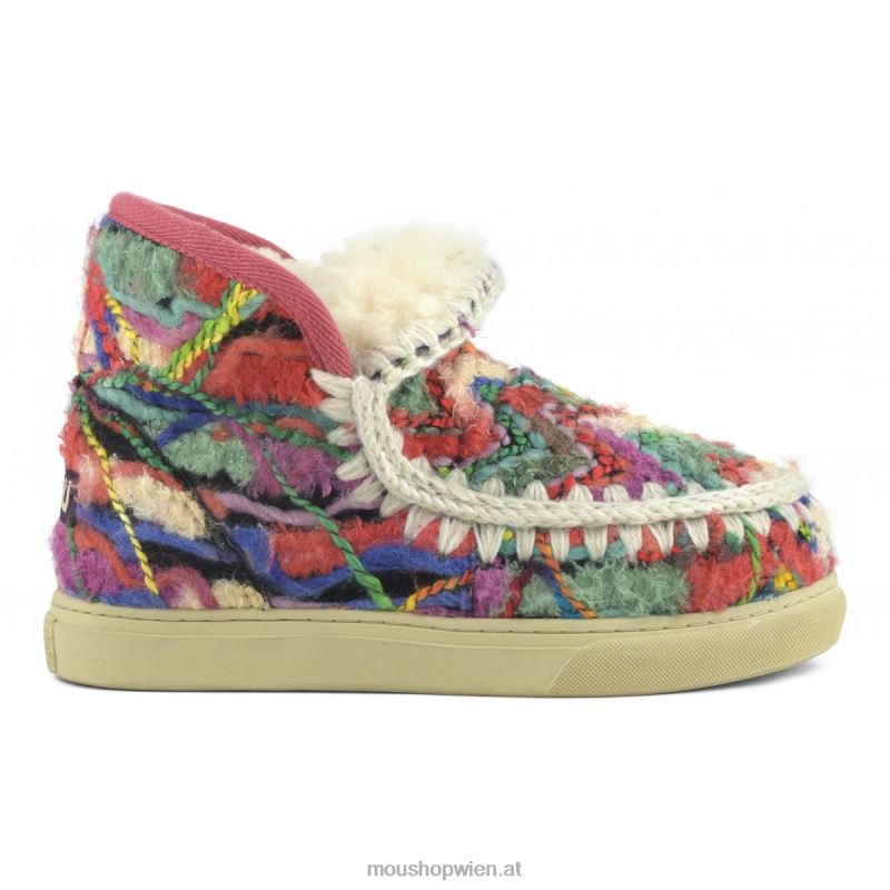 Frauen Eskimo-Sneaker aus ethnischem Wollstoff Mou P660X608 Ethnische Wolle mehrfarbig