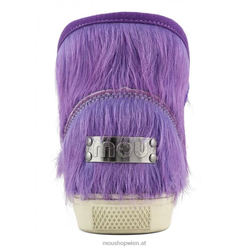 Frauen Eskimo-Sneaker aus langem Haar, Ponyfell Mou P660X678 Langhaarpony lila