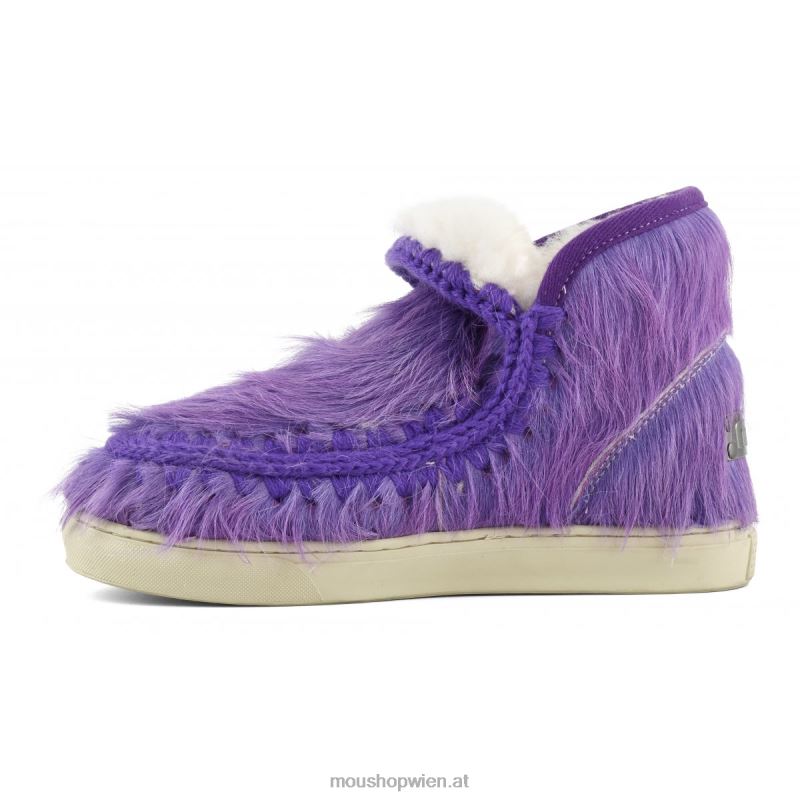 Frauen Eskimo-Sneaker aus langem Haar, Ponyfell Mou P660X678 Langhaarpony lila