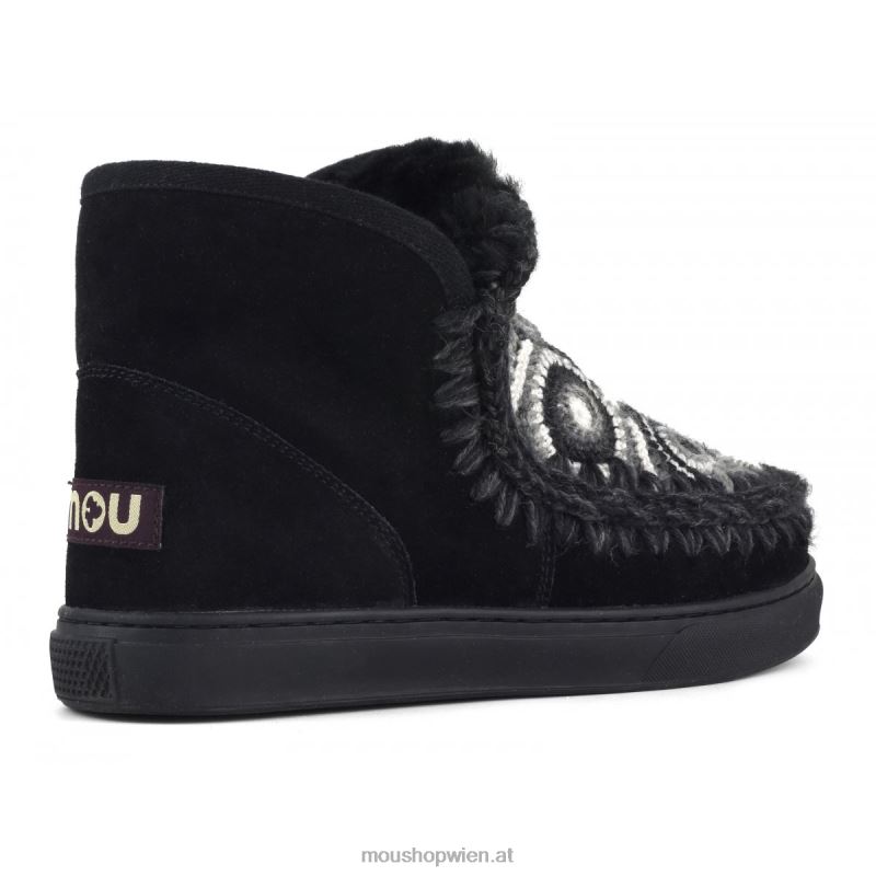 Frauen Eskimo-Sneaker gehäkelt Mou P660X598 Schwarz