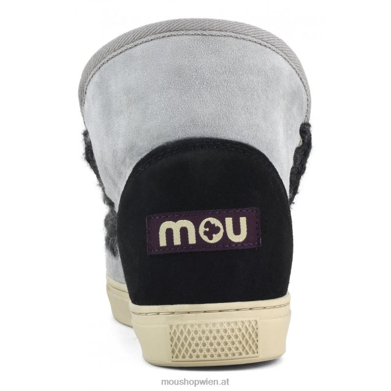 Frauen Eskimo-Sneaker im Farbblockdesign Mou P660X588 Eismeer & Schwarz-Weiß-Mix