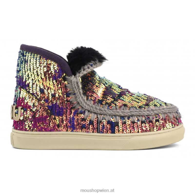 Frauen Eskimo-Sneaker in limitierter Auflage Mou P660X631 Lux-Pailletten, blaue Mischung