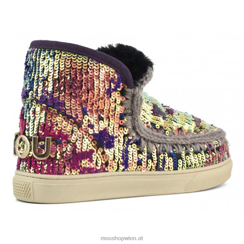 Frauen Eskimo-Sneaker in limitierter Auflage Mou P660X631 Lux-Pailletten, blaue Mischung