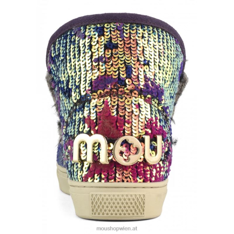 Frauen Eskimo-Sneaker in limitierter Auflage Mou P660X631 Lux-Pailletten, blaue Mischung