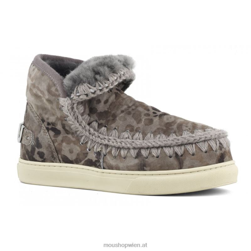 Frauen Eskimo-Sneaker in limitierter Auflage Mou P660X659 bedrucktes Leoparden-Taupe