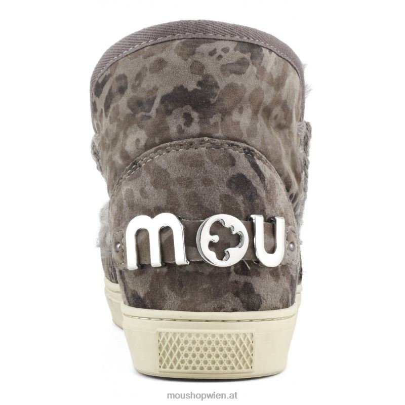 Frauen Eskimo-Sneaker in limitierter Auflage Mou P660X659 bedrucktes Leoparden-Taupe