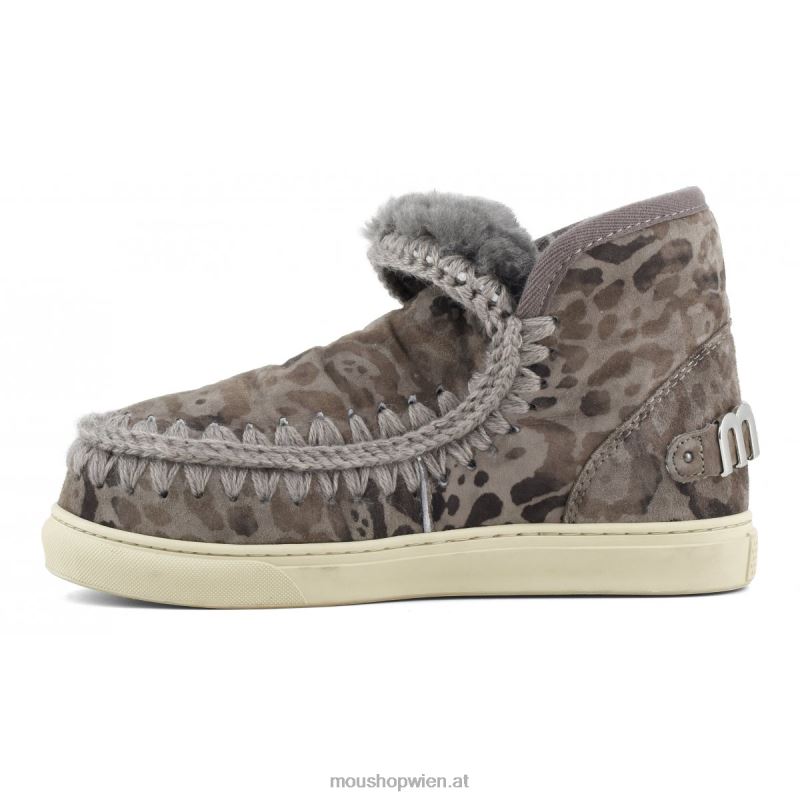 Frauen Eskimo-Sneaker in limitierter Auflage Mou P660X659 bedrucktes Leoparden-Taupe