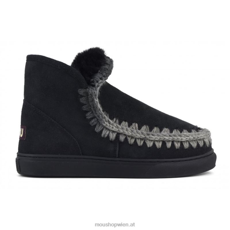 Frauen Eskimo-Sneaker mit Mischnähten Mou P660X604 Schwarz