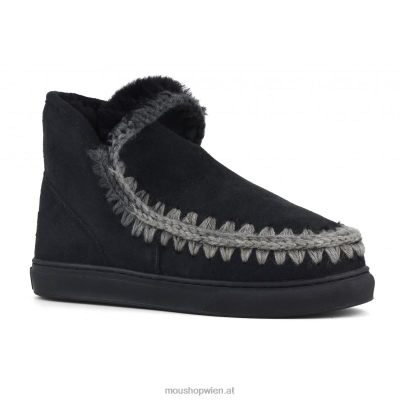 Frauen Eskimo-Sneaker mit Mischnähten Mou P660X604 Schwarz