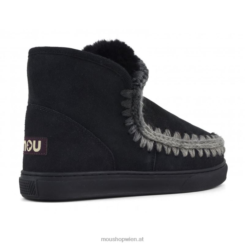 Frauen Eskimo-Sneaker mit Mischnähten Mou P660X604 Schwarz
