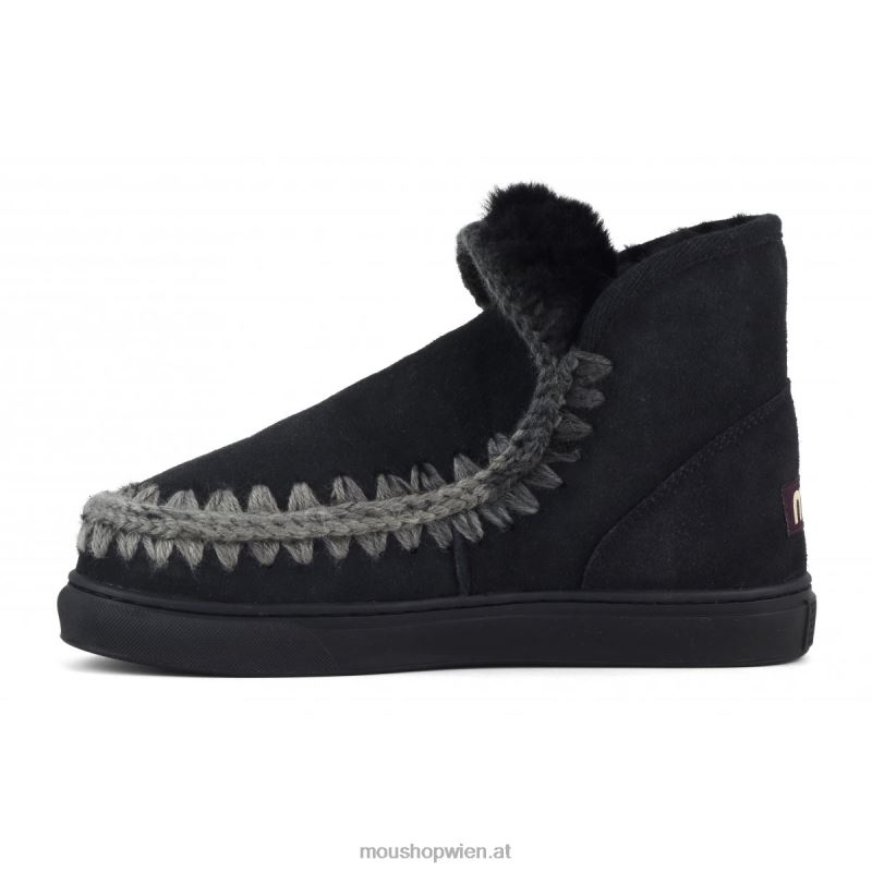 Frauen Eskimo-Sneaker mit Mischnähten Mou P660X604 Schwarz