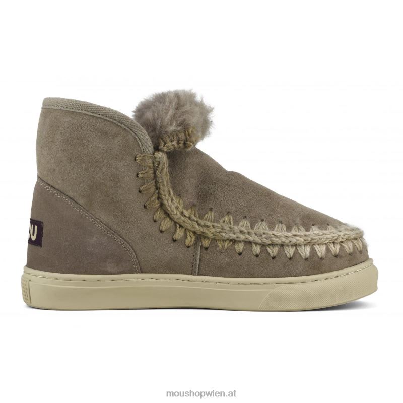 Frauen Eskimo-Sneaker mit Mischnähten Mou P660X605 Elefantengrau