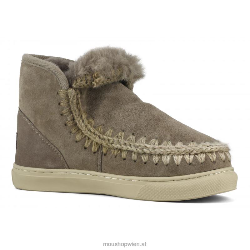 Frauen Eskimo-Sneaker mit Mischnähten Mou P660X605 Elefantengrau