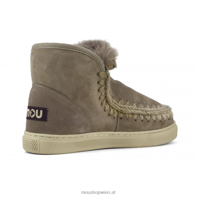Frauen Eskimo-Sneaker mit Mischnähten Mou P660X605 Elefantengrau
