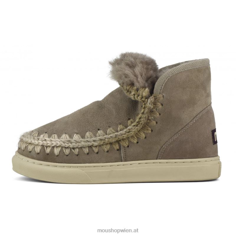 Frauen Eskimo-Sneaker mit Mischnähten Mou P660X605 Elefantengrau