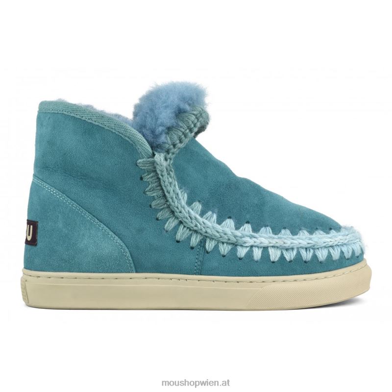Frauen Eskimo-Sneaker mit Mischnähten Mou P660X607 Biskaya-Bucht