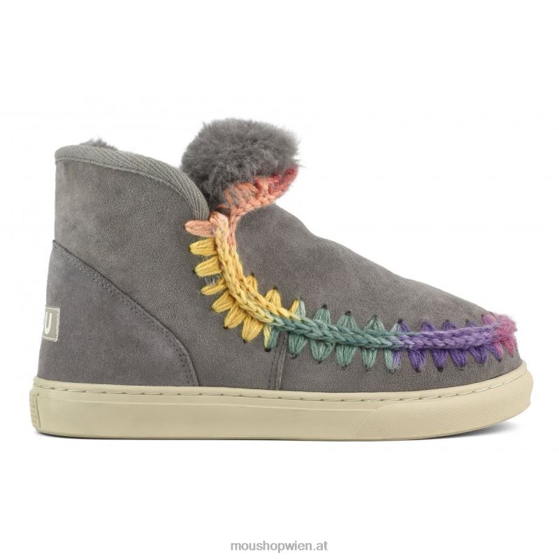 Frauen Eskimo-Sneaker mit Regenbogennähten Mou P660X587 neues Grau