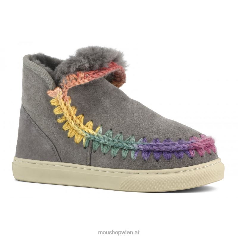 Frauen Eskimo-Sneaker mit Regenbogennähten Mou P660X587 neues Grau