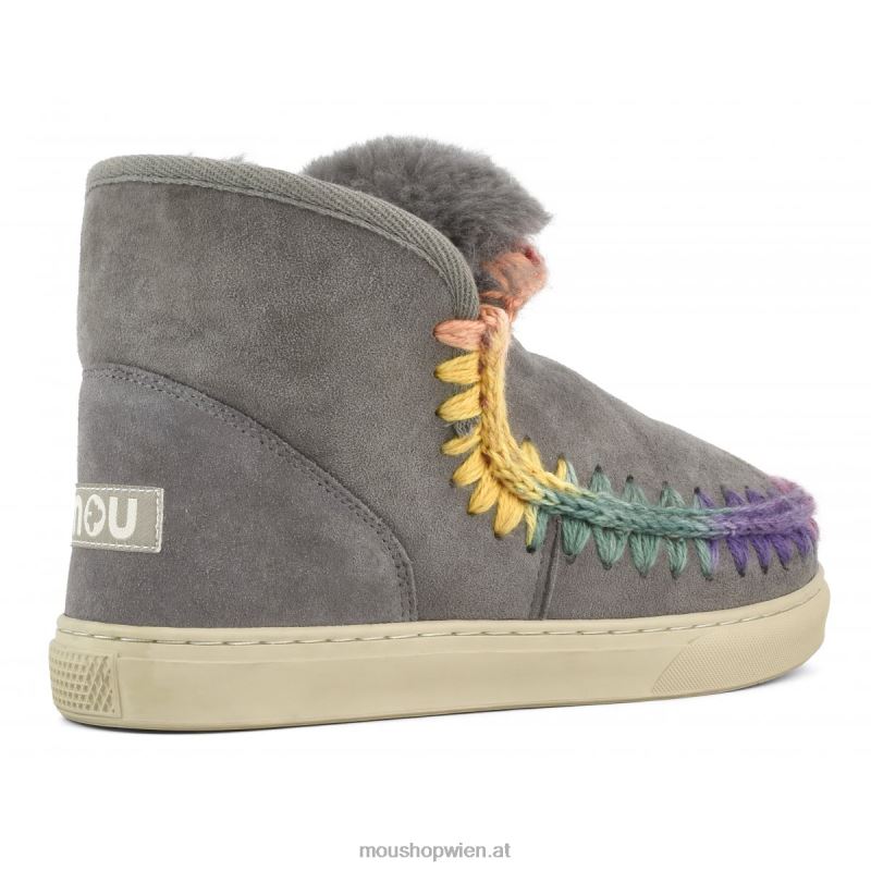 Frauen Eskimo-Sneaker mit Regenbogennähten Mou P660X587 neues Grau