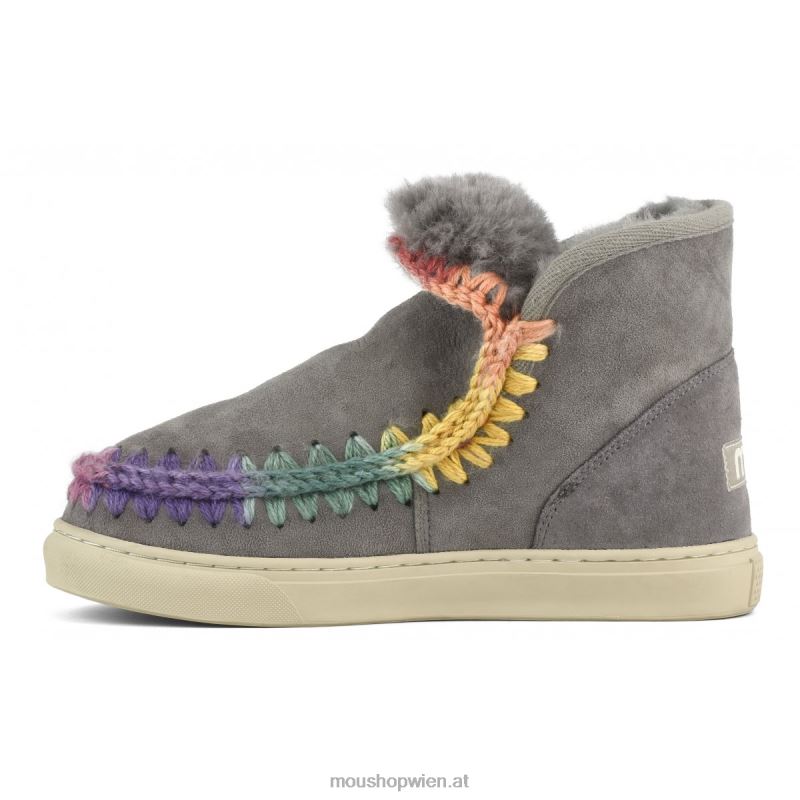Frauen Eskimo-Sneaker mit Regenbogennähten Mou P660X587 neues Grau