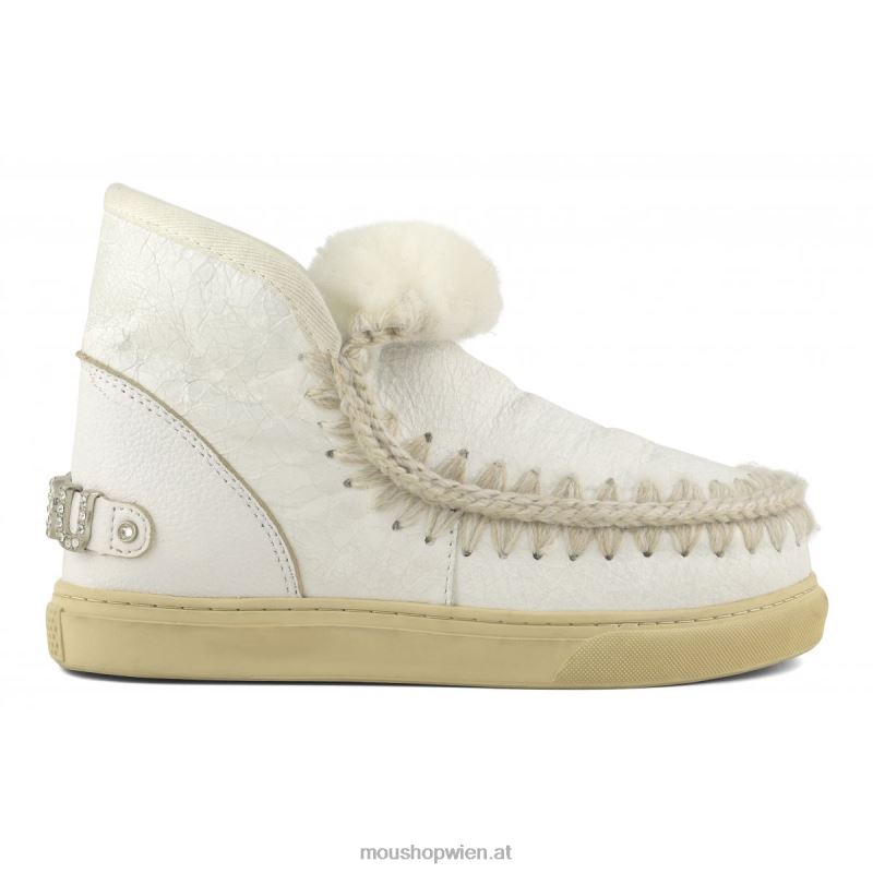 Frauen Eskimo-Sneaker mit Strasssteinen Mou P660X630 Wachsweiß