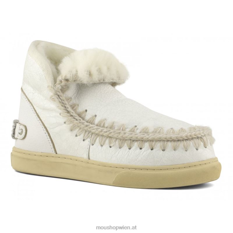 Frauen Eskimo-Sneaker mit Strasssteinen Mou P660X630 Wachsweiß
