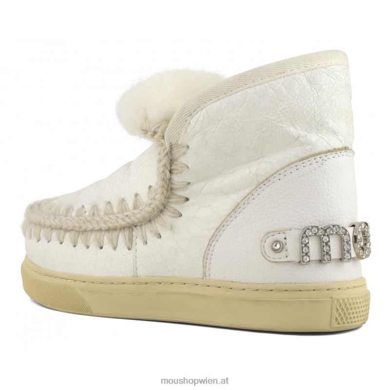 Frauen Eskimo-Sneaker mit Strasssteinen Mou P660X630 Wachsweiß