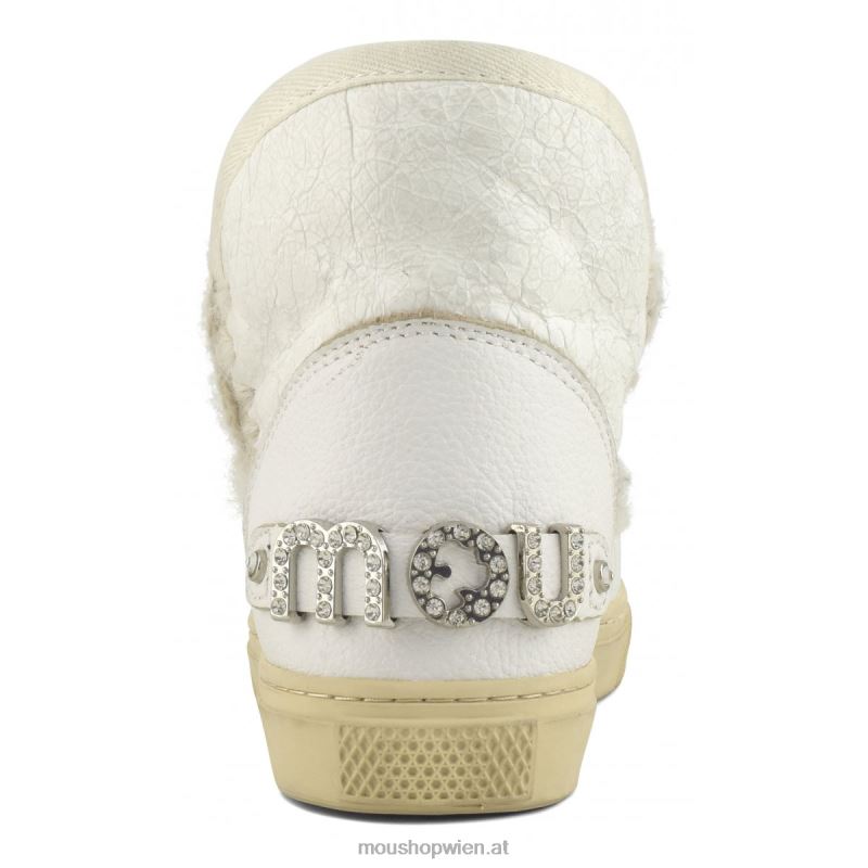 Frauen Eskimo-Sneaker mit Strasssteinen Mou P660X630 Wachsweiß