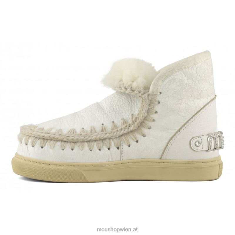 Frauen Eskimo-Sneaker mit Strasssteinen Mou P660X630 Wachsweiß