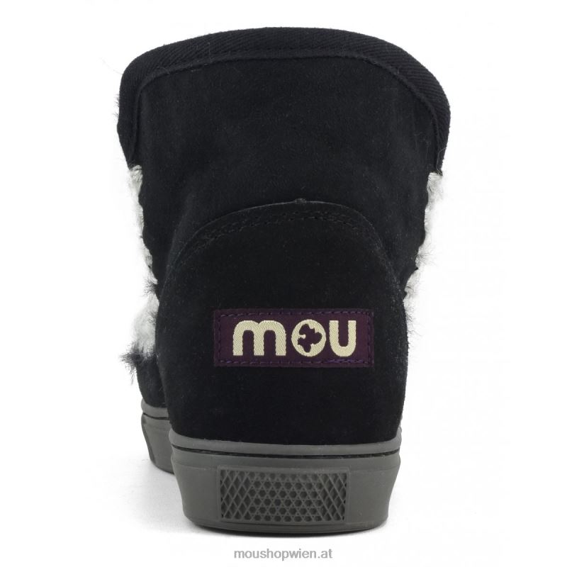 Frauen Eskimo-Sneaker mit Übernähten Mou P660X589 Schwarz