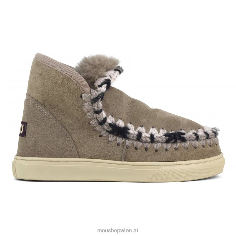 Frauen Eskimo-Sneaker mit Übernähten Mou P660X590 Elefantengrau
