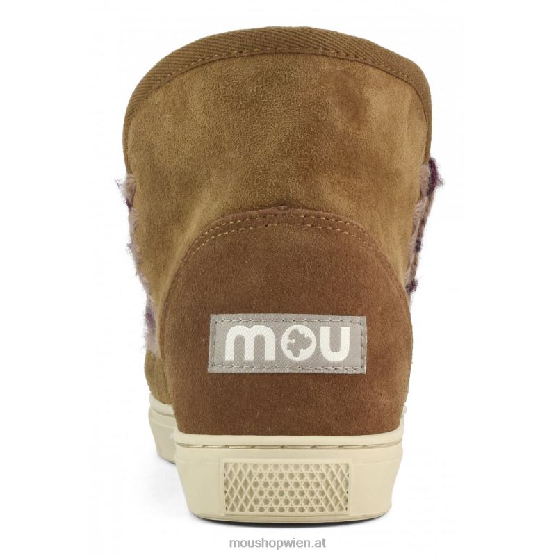 Frauen Eskimo-Sneaker mit Übernähten Mou P660X592 Cognac