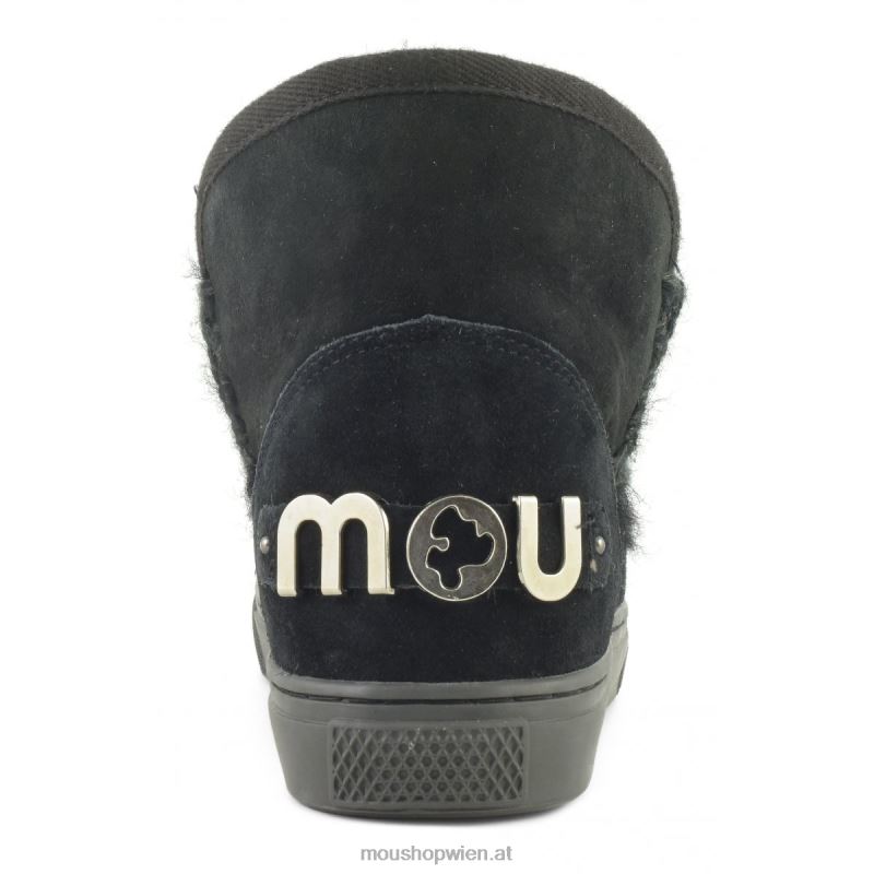 Frauen Eskimo-Sneaker mit großem metallischem Logo Mou P660X599 Schwarz