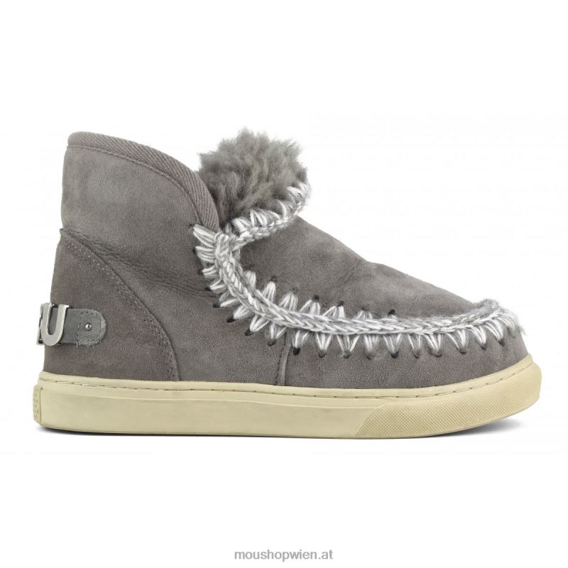 Frauen Eskimo-Sneaker mit großem metallischem Logo Mou P660X601 neues Grau