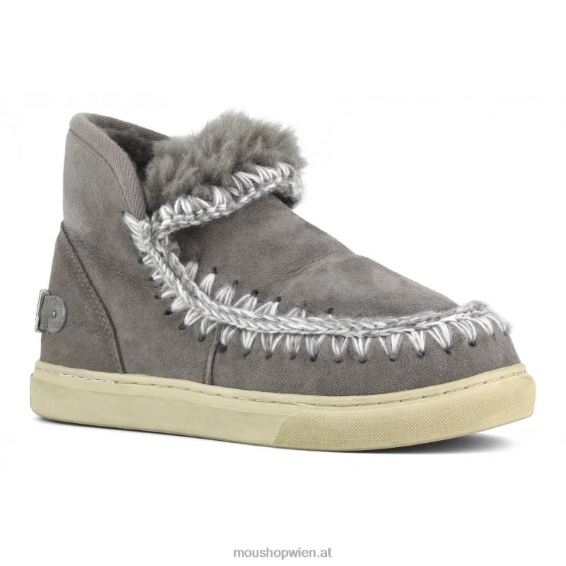 Frauen Eskimo-Sneaker mit großem metallischem Logo Mou P660X601 neues Grau