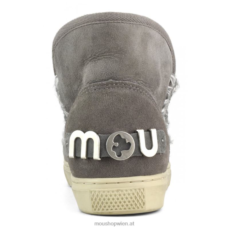 Frauen Eskimo-Sneaker mit großem metallischem Logo Mou P660X601 neues Grau