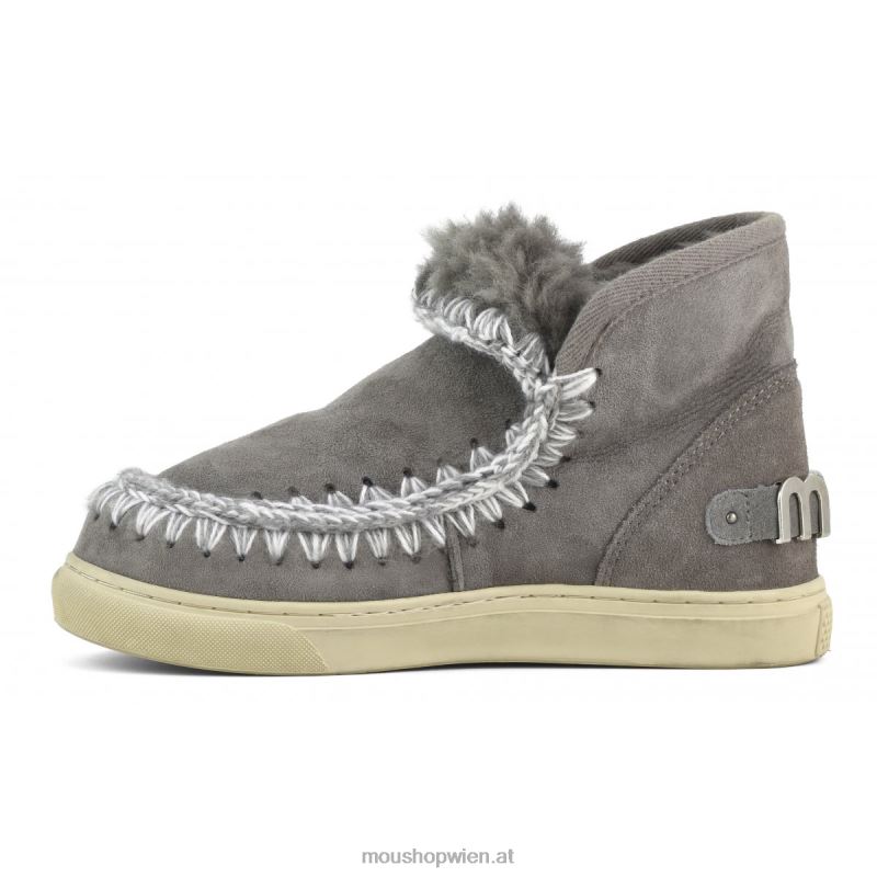 Frauen Eskimo-Sneaker mit großem metallischem Logo Mou P660X601 neues Grau