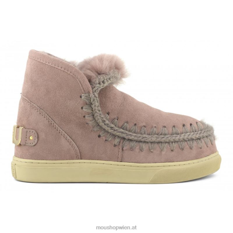 Frauen Eskimo-Sneaker mit großem metallischem Logo Mou P660X602 dunkelpink