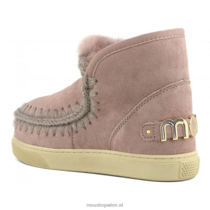 Frauen Eskimo-Sneaker mit großem metallischem Logo Mou P660X602 dunkelpink