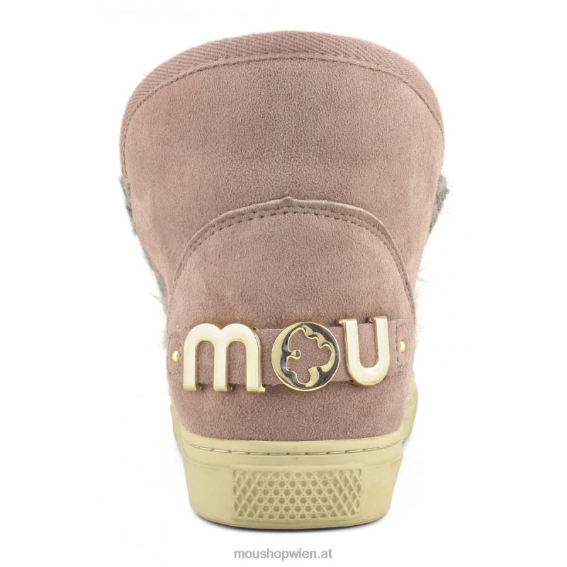 Frauen Eskimo-Sneaker mit großem metallischem Logo Mou P660X602 dunkelpink