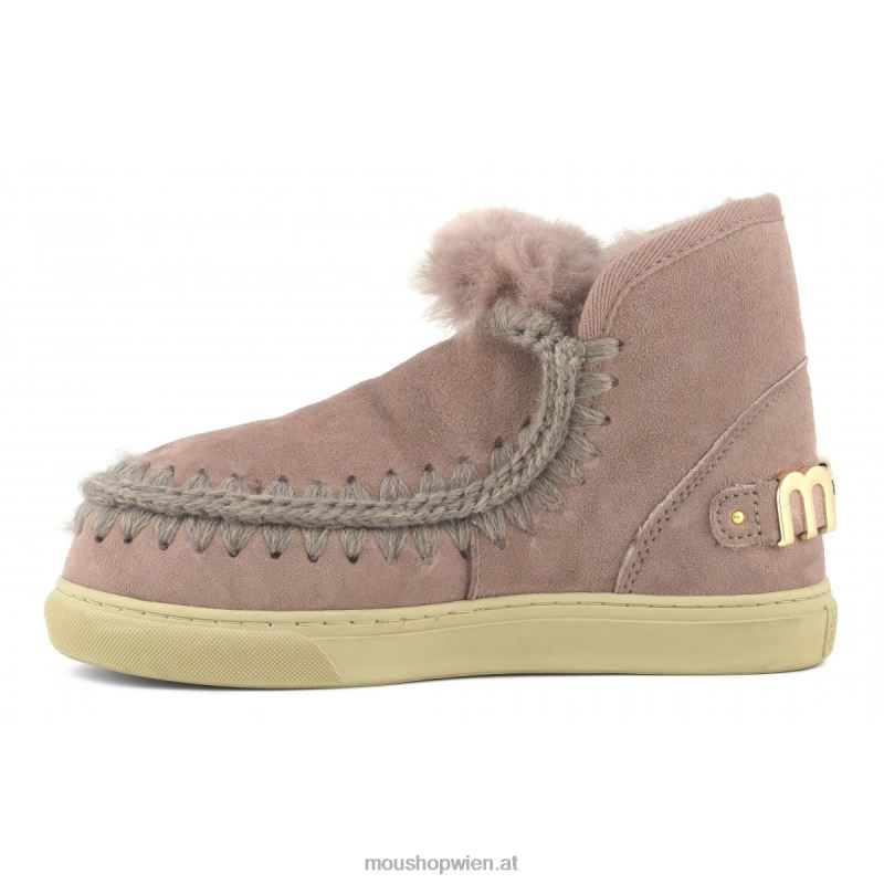 Frauen Eskimo-Sneaker mit großem metallischem Logo Mou P660X602 dunkelpink