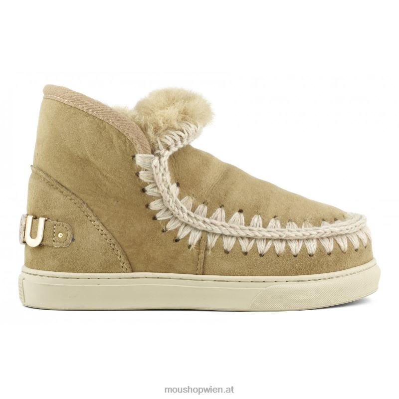 Frauen Eskimo-Sneaker mit großem metallischem Logo Mou P660X603 Tabak