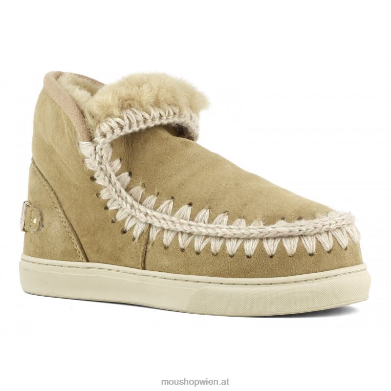 Frauen Eskimo-Sneaker mit großem metallischem Logo Mou P660X603 Tabak