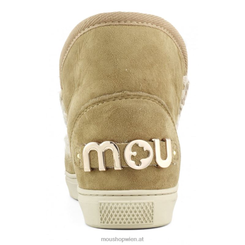 Frauen Eskimo-Sneaker mit großem metallischem Logo Mou P660X603 Tabak