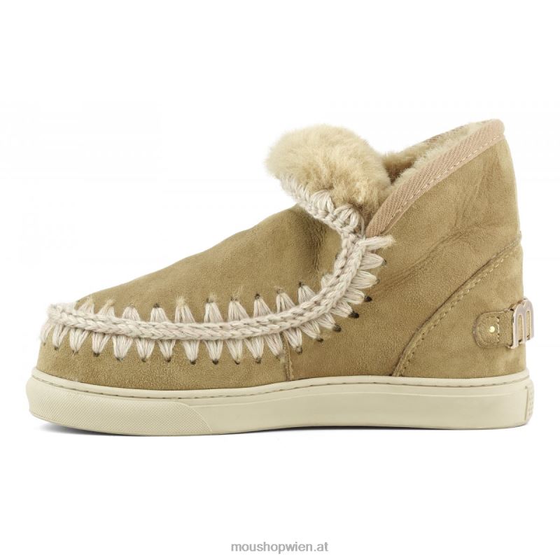 Frauen Eskimo-Sneaker mit großem metallischem Logo Mou P660X603 Tabak
