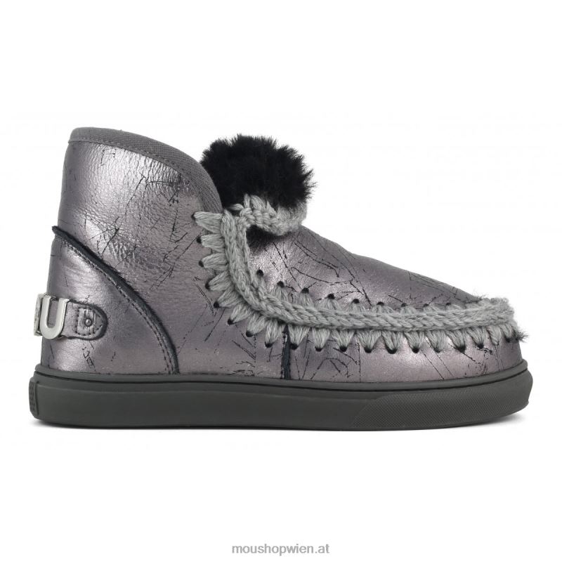 Frauen Eskimo-Sneaker mit großem metallischem Logo Mou P660X646 dmgun
