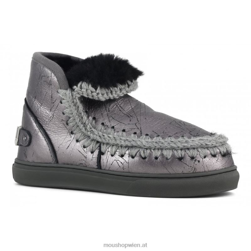 Frauen Eskimo-Sneaker mit großem metallischem Logo Mou P660X646 dmgun