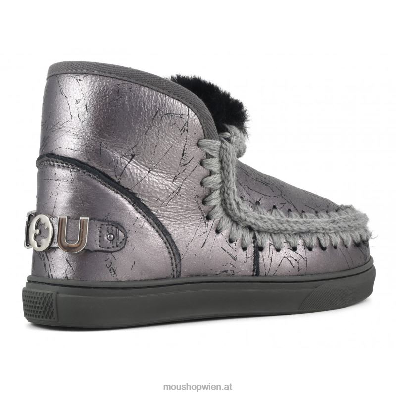 Frauen Eskimo-Sneaker mit großem metallischem Logo Mou P660X646 dmgun