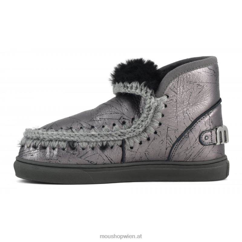 Frauen Eskimo-Sneaker mit großem metallischem Logo Mou P660X646 dmgun